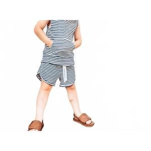 NEW COOL BEANZ seaside waffle shorts set in navy/white